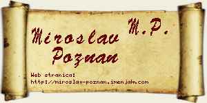 Miroslav Poznan vizit kartica